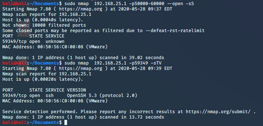 The port 59349 is now open