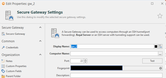 Secure Gateway Settings aka the tunnel settings